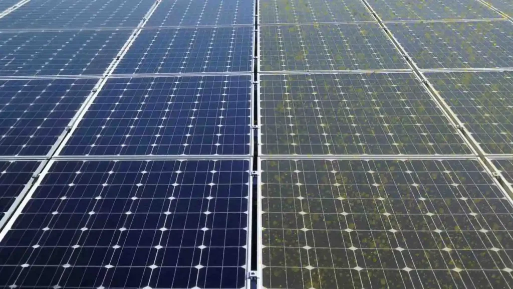 clean solar panels on the roof